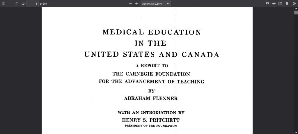 Medical Education In The United States And Canada A Report to The Carnegie Foundation for the advancement of teaching Screenshot From The PDF On The Web