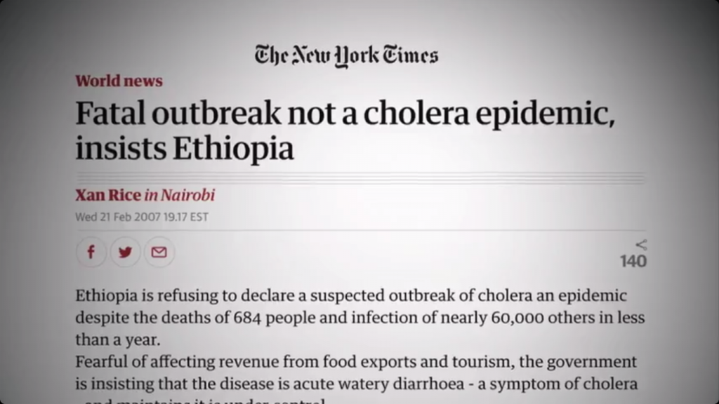 Fatal outbreak not a cholera epidemic, insists Ethiopia From The Plandemic InDoctorNation Documentary Film Screenshot