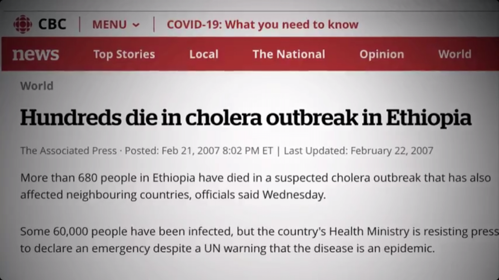 Hundreds die in cholera outbreak in Ethiopia Screenshot From The Plandemic InDoctorNation Documentary Film