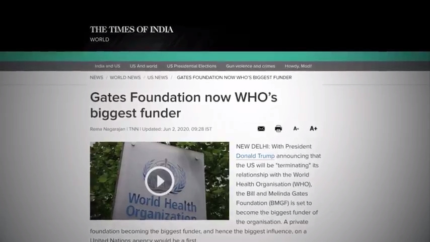 Gates Foundation now WHO’s biggest funder Screenshot From The Plandemic InDoctorNation Documentary Film