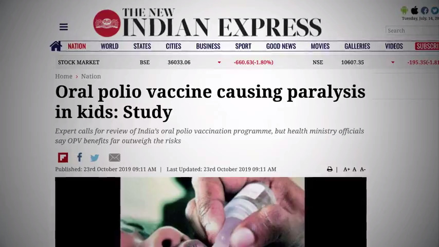 Oral polio vaccine causing paralysis in kids: Study Screenshot From Plandemic InDoctorNation