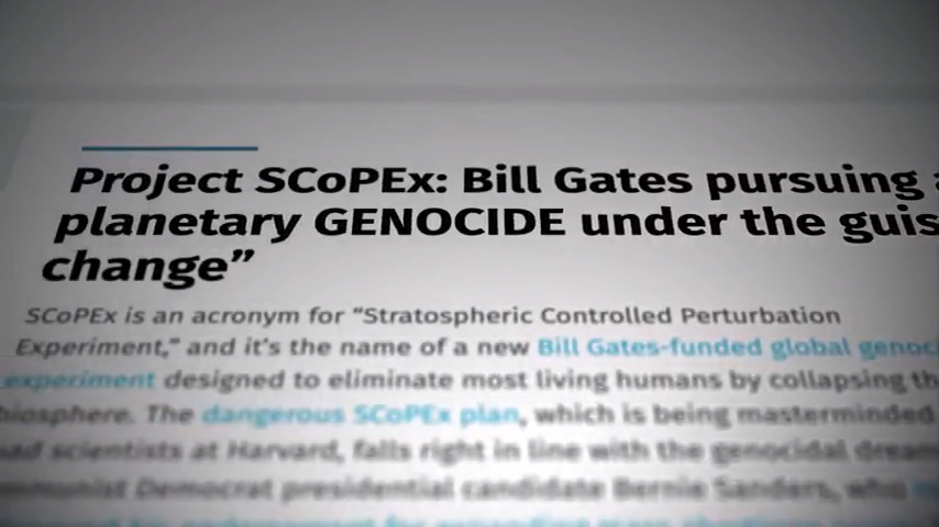 Project SCoPEx: Bill Gates pursuing a plan to carry out planetary GENOCIDE under the guise of halting “climate change“ Screenshot From Plandemic InDoctorNation