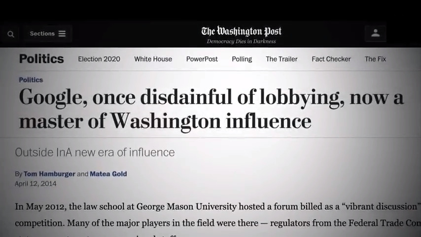 Google, once disdainful of lobbying, now a master of Washington influence Screenshot From Plandemic InDoctorNation