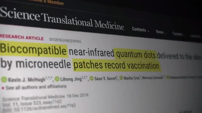 Biocompatible near-infrared quantum dots delivered to the skin by microneedle patches record vaccination from Plandemic InDoctorNation