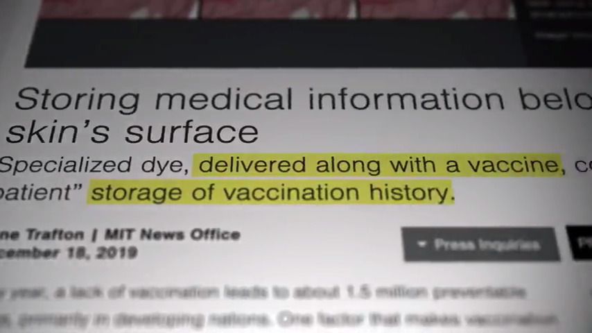 Storing medical information below the skin’s surface highlighted article quotes Screenshot From The Plandemic InDoctorNation Documentary