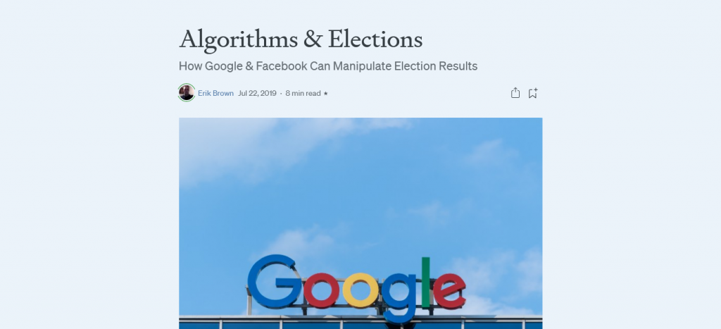 Algorithms & Elections How Google & Facebook Can Manipulate Election Results Screenshot From The Web For Our Plandemic InDoctorNation Fact Check