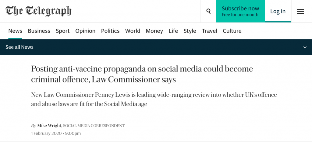 Posting anti-vaccine propaganda on social media could become criminal offence, Law Commissioner says Screenshot From The Web For Our Plandemic InDoctorNation Fact Check