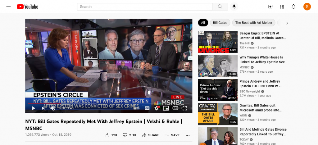 NYT: Bill Gates Repeatedly Met With Jeffrey Epstein | Velshi & Ruhle | MSNBC Screenshot Of Clip 2 Featured In Plandemic InDoctorNation Courtesy MSNBC's Official Youtube Channel From The Web-Accessed September 3, 2021 06:41:40