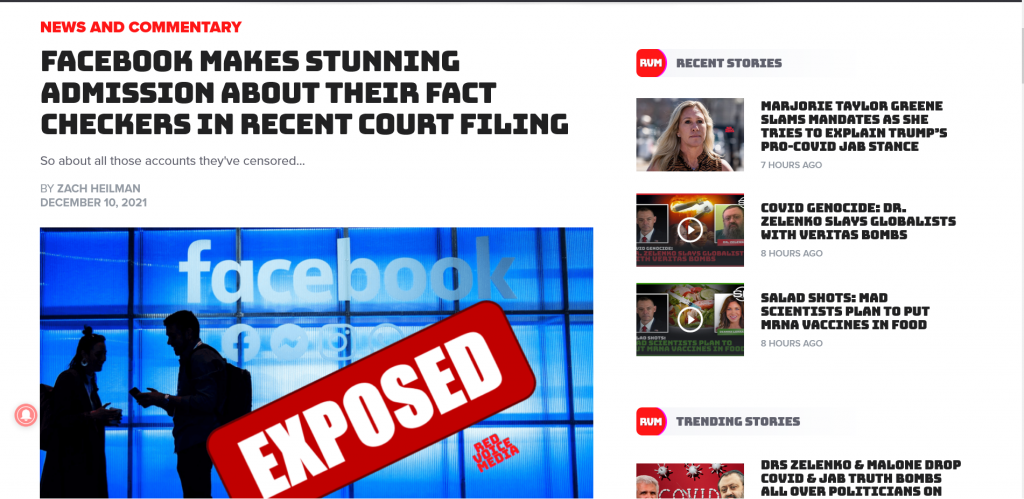 Online Censorship Episode 2 Facebook Makes Stunning Admission About Their Fact Checkers In Recent Court Filing