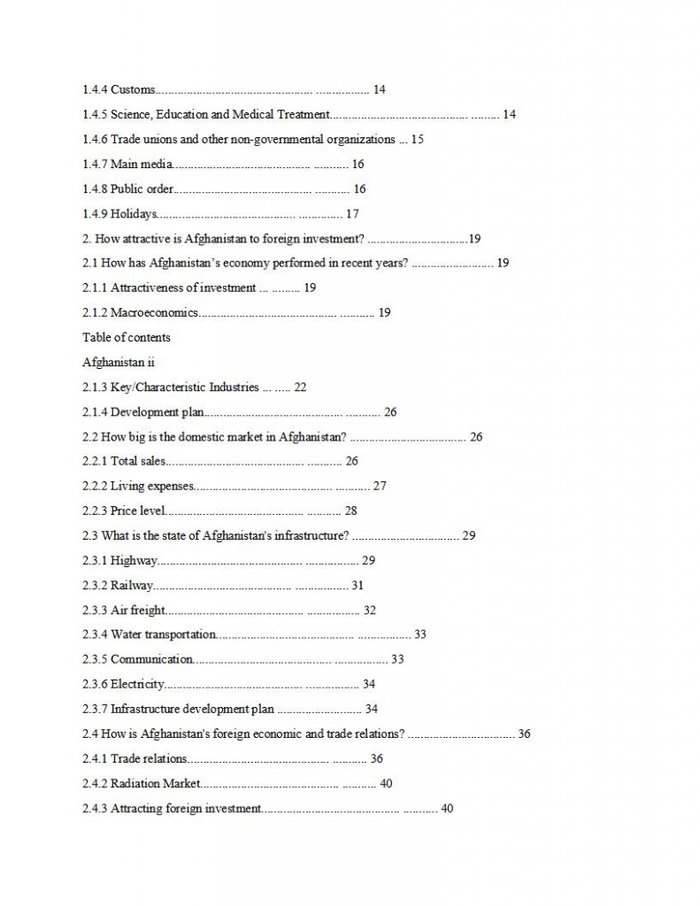 Chinese Afghanistan Investment Proposal Document Page 4