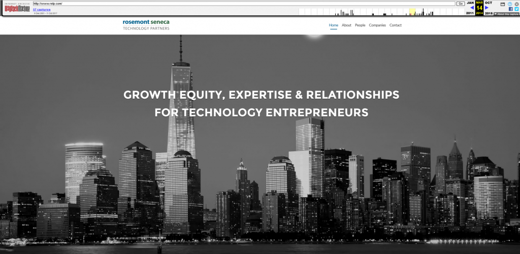 Screenshot of Wayback Machine Snapshot of http://rstp.com (Rosemont Seneca Technology Partners) Dated March 14th, 2014