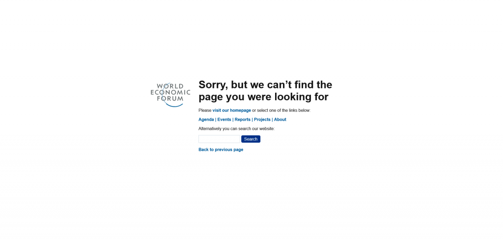 WEF FTX Page Not Found Screenshot From the web Nov 14th, 2022