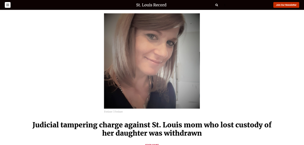 Judicial tampering charge against St. Louis mom who lost custody of her daughter was withdrawn