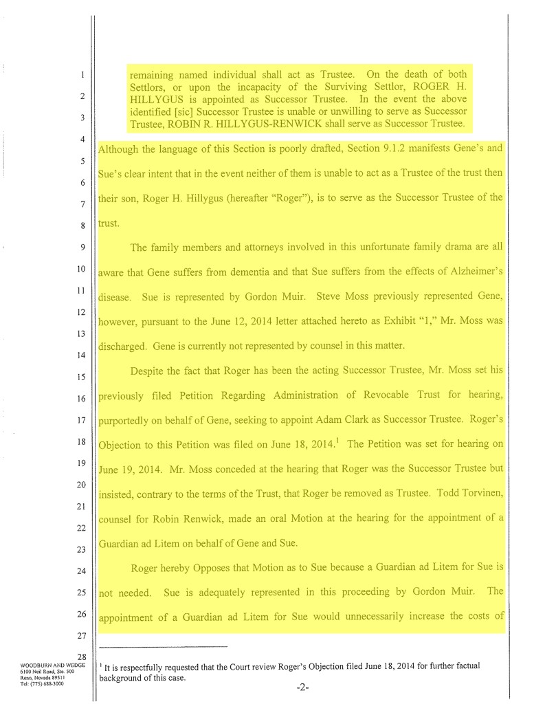 OPPOSITION IN PART TO ORAL MOTION FOR THE APPOINTMENT OF GUARDIAN AD LITEM Page 2