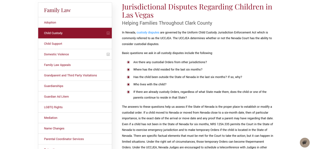 Jurisdictional Disputes Regarding Children in Las Vegas – Uniform Child Custody Jurisdiction Enforcement Act aka UCCJEA courtesy of www.lvfamilylaw.com