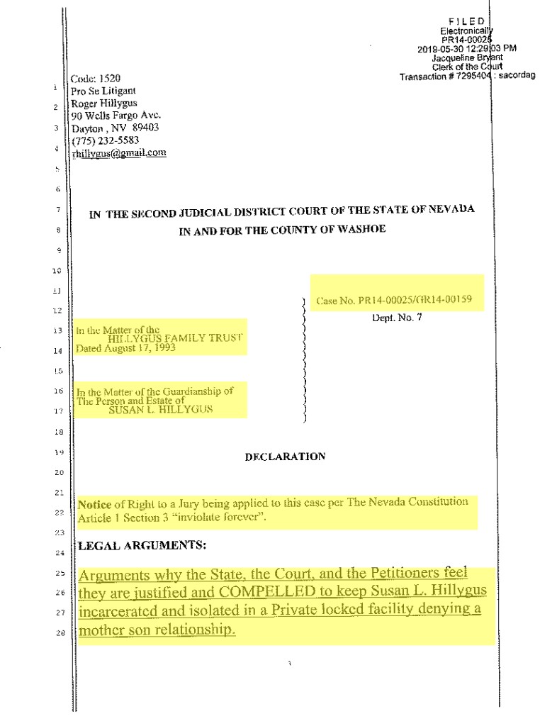 FEDERAL HABEAS CORPUS EXHIBITS 1-5 FOR JURY VERDICT PER ARTICLE 1 SECTION 3 OF THE NEVADA STATE CONSTITUTION Page 2